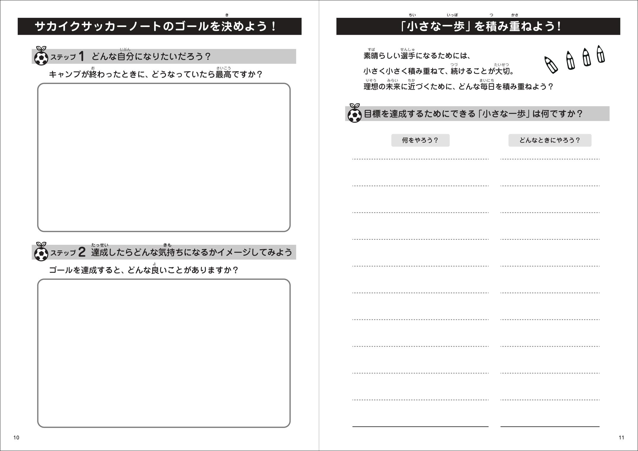 子どもが自分で目標設定できるサカイクキャンプサッカーノートを今だけ特別公開 サカイク