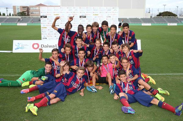 優勝したバルサの選手たち