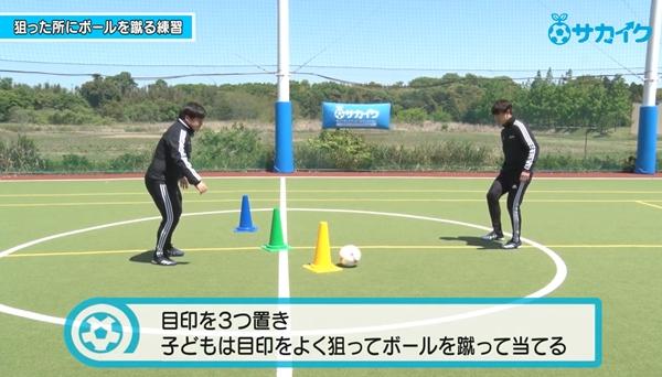初心者向け】狙った所に正確に蹴れるようになる練習｜サッカー3分間